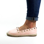 Espadryle Różowe Z Ćwiekami