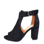 Sandały Na Słupku Cut Out Czarne Tessi