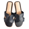 Klapki Czarne z Paskami Kalma