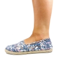 Espadryle Szare Koronkowe  w Kwiaty trampki