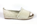 E008 Lniane Espadryle Złoto Beżowe Trampki slip on