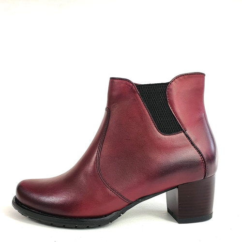 B111 Botki Bordowe Klasyczne Skórzane na niskim Słupki Di Marco 1662 (2).jpg