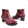 B111 Botki Bordowe Klasyczne Skórzane na niskim Słupki Di Marco 1662 (8).jpg
