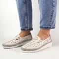 M077Mokasyny Ażurowe Skórzane Beżowe T.Sokolski GB W23-28