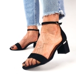 Sandały Czarne Na Niskim Słupku Kendall 