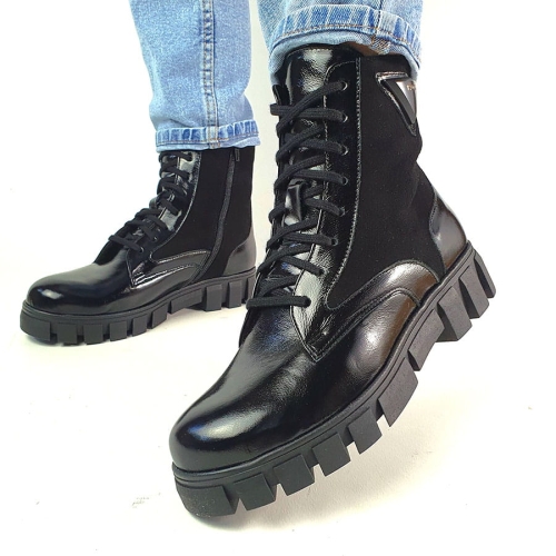 B160 Czarne Botki  Trapery Skórzane Lakierowane Lucia Bosetti 1519 (4).jpg