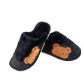 K19# Czarne Kapcie Z Naszywką w Kształcie Misia Semi (1).jpg