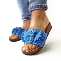 K219 Niebieskie Klapki z Profilowaną Podeszwą i Ozdobnymi Kwiatkami Lustilla(8).jpg