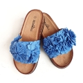 K219 Niebieskie Klapki z Profilowaną Podeszwą i Ozdobnymi Kwiatkami Lustilla(9).jpg