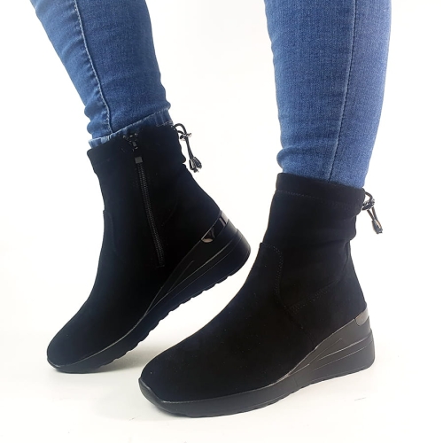 B191 Czarne Botki Sneakersy na Koturnie Leticia (8).jpg