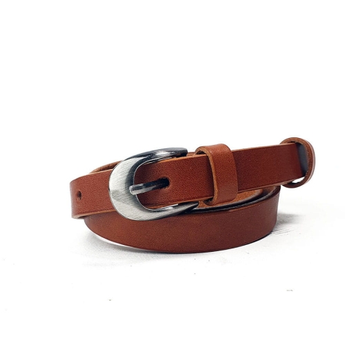 P035 Pasek Damski Skórzany Brązowy 1,8