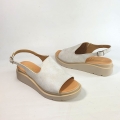 SA197 Sandały Na Niskim Koturnie Beż  Platyna Skórzane 7814 (5).jpg
