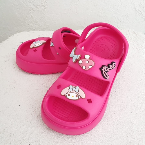 DZ231 Różowe Klapki w Ozdobny Print z Piankowego Materiału na Grubej Podeszwie Fiona (2).jpg