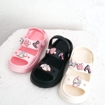 Beżowe Klapki Sandały w Ozdobny Print z Piankowego Materiału na Grubej Podeszwie Fiona 