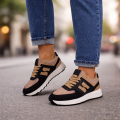 Brązowo-Beżowe Płaskie Sneakersy Nawla
