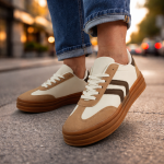  Brązowo-Beżowe Płaskie Sneakersy Nelavi