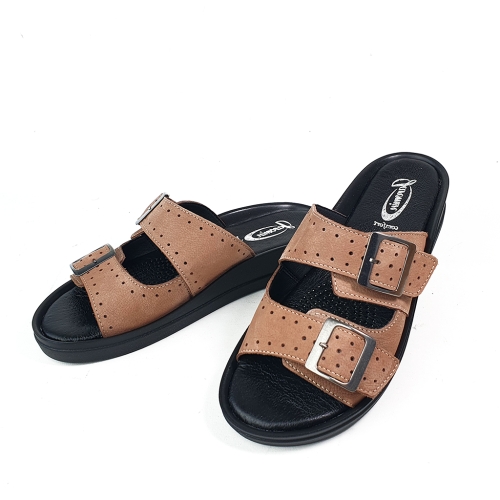 K277 Klapki Dwa paski Brązowe Jaromin 7845 (2).jpg