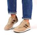 Beżowe Sneakersy z Dwoma Paskami Evilirea