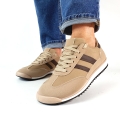 Beżowe Sneakersy z Dwoma Paskami Evilirea