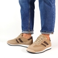 Beżowe Sneakersy z Dwoma Paskami Evilirea