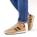 Beżowe Sneakersy z Dwoma Paskami Evilirea