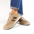 Beżowe Sneakersy z Dwoma Paskami Evilirea
