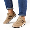 Beżowe Sneakersy z Dwoma Paskami Evilirea