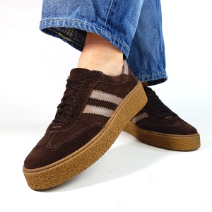 Buty Sportowe Zamszowe czekoladowe z Paskami Best-But