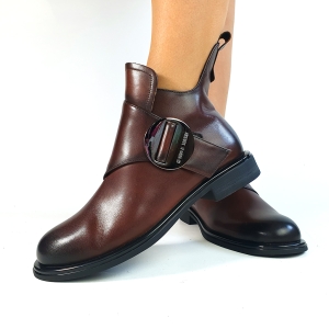 Botki Eleganckie Sztyblety Brązowe Skóra Naruralna Artiker 59C1199