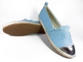 E009  Lniane Espadryle Niebieskie Trampki Slip on