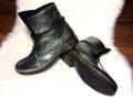 B028 Botki Trapery Srebrne Lanqier 39C794 Silver+Black skóra