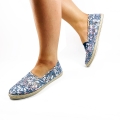 E018Espadryle Szare Koronkowe  w Kwiaty trampki