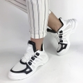 SP039 Buty Sportoer Białe Czarne Sneakersy Trampi (7).JPG