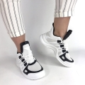 SP039 Buty Sportoer Białe Czarne Sneakersy Trampi (8).JPG
