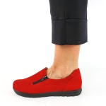 Półbuty Damskie Skórzane Czerwone Nuwell 2811