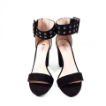 S042 Czarne Sandały Na Słupku Kendall